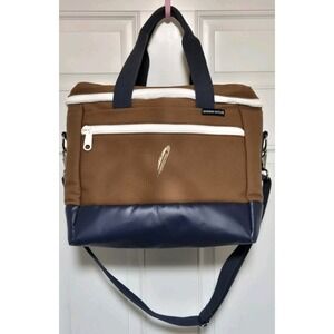 Hudson Sutler Insulated Canvas Cooler Golf Bag Brown/Blue Made in USA